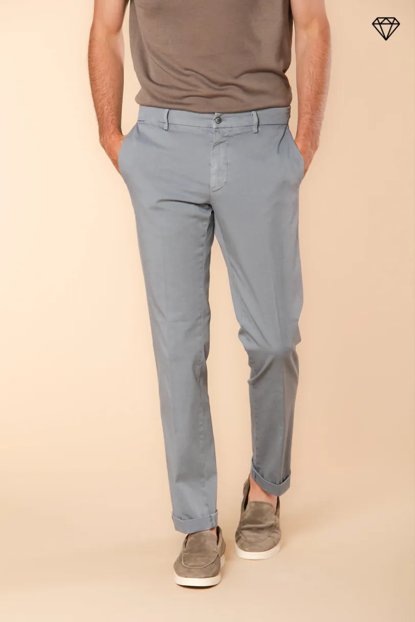 New York men's chino pants in stretch satin regular fit ① sold by Mason's