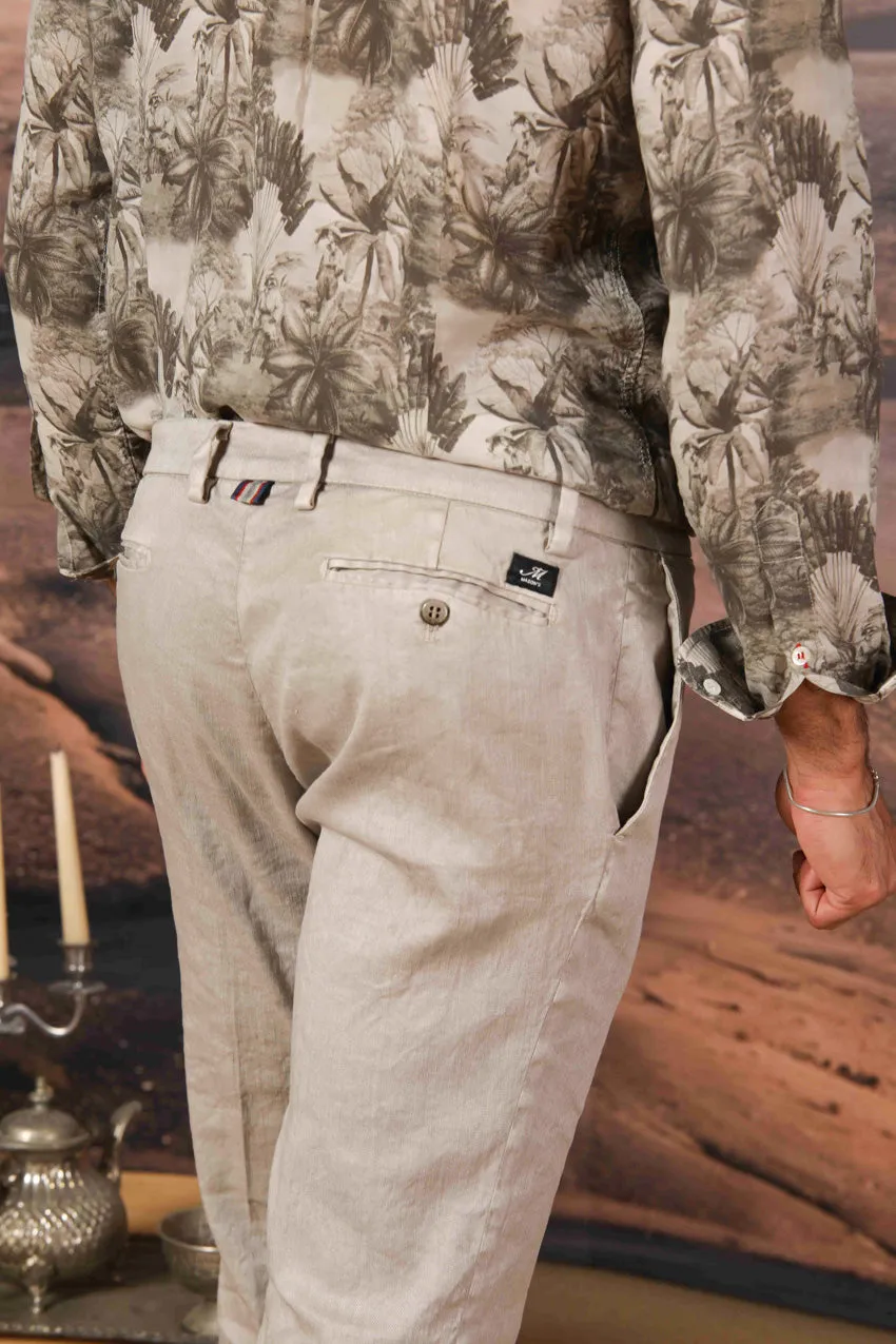 New York men's chino pants in linen and cotton twill regular fit sold by Mason's product image thumbnail 2