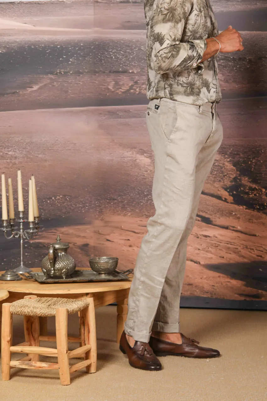 New York men's chino pants in linen and cotton twill regular fit sold by Mason's product image thumbnail 3