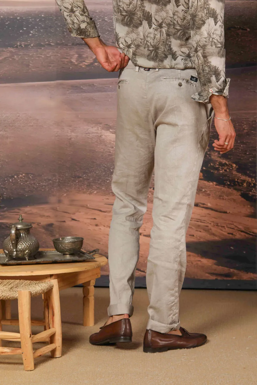 New York men's chino pants in linen and cotton twill regular fit sold by Mason's product image thumbnail 4