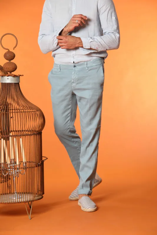 New York men's chino pants in linen and cotton twill regular fit sold by Mason's