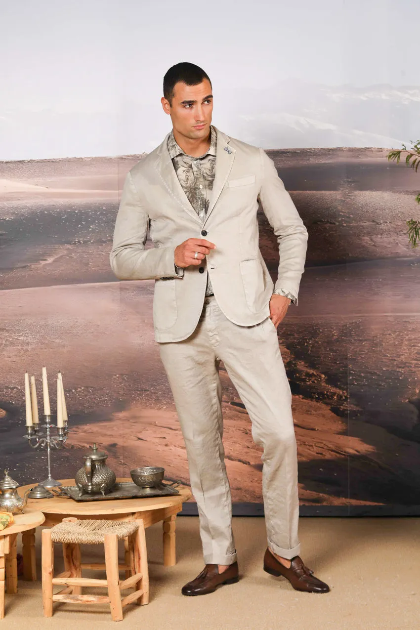 Da Vinci Summer Men's blazer in linen and cotton twill sold by Mason's