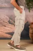 Cargo 22 men's cargo pants in broken cotton-hemp fabric with a relaxed fit sold by Mason's