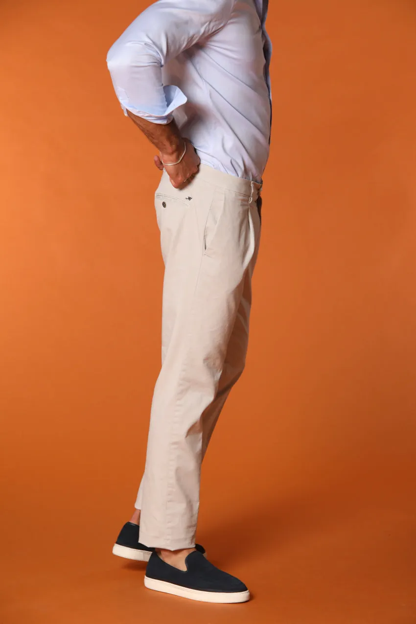 New York Time 1 Pinces men's chino pants in stretch supima cotton canvas regular fit sold by Mason's product image thumbnail 3