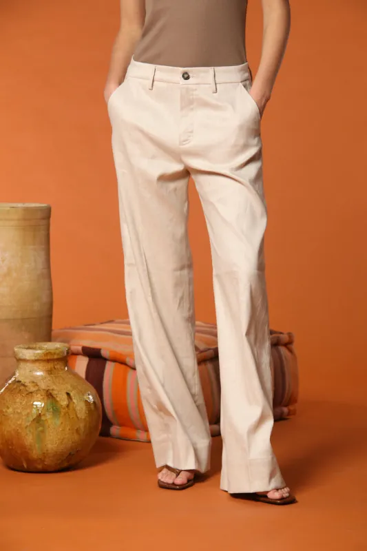 New York Studio women's Chino pants in cotton-linen twill Relaxed fit sold by Mason's