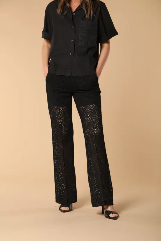 Easy Straight women's chino pants crochet fabric straight fit sold by Mason's