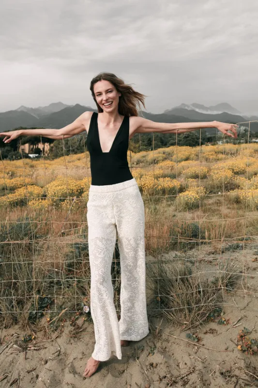 Easy Straight Summer women's chino pants crochet fabric straight fit sold by Mason's