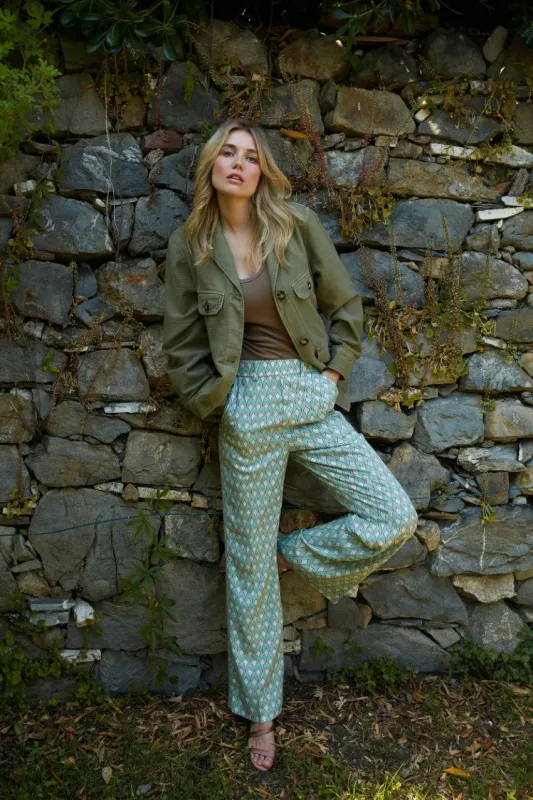 New York Cozy Straight women's chino jogger pants in modal with print straight  fit sold by Mason's