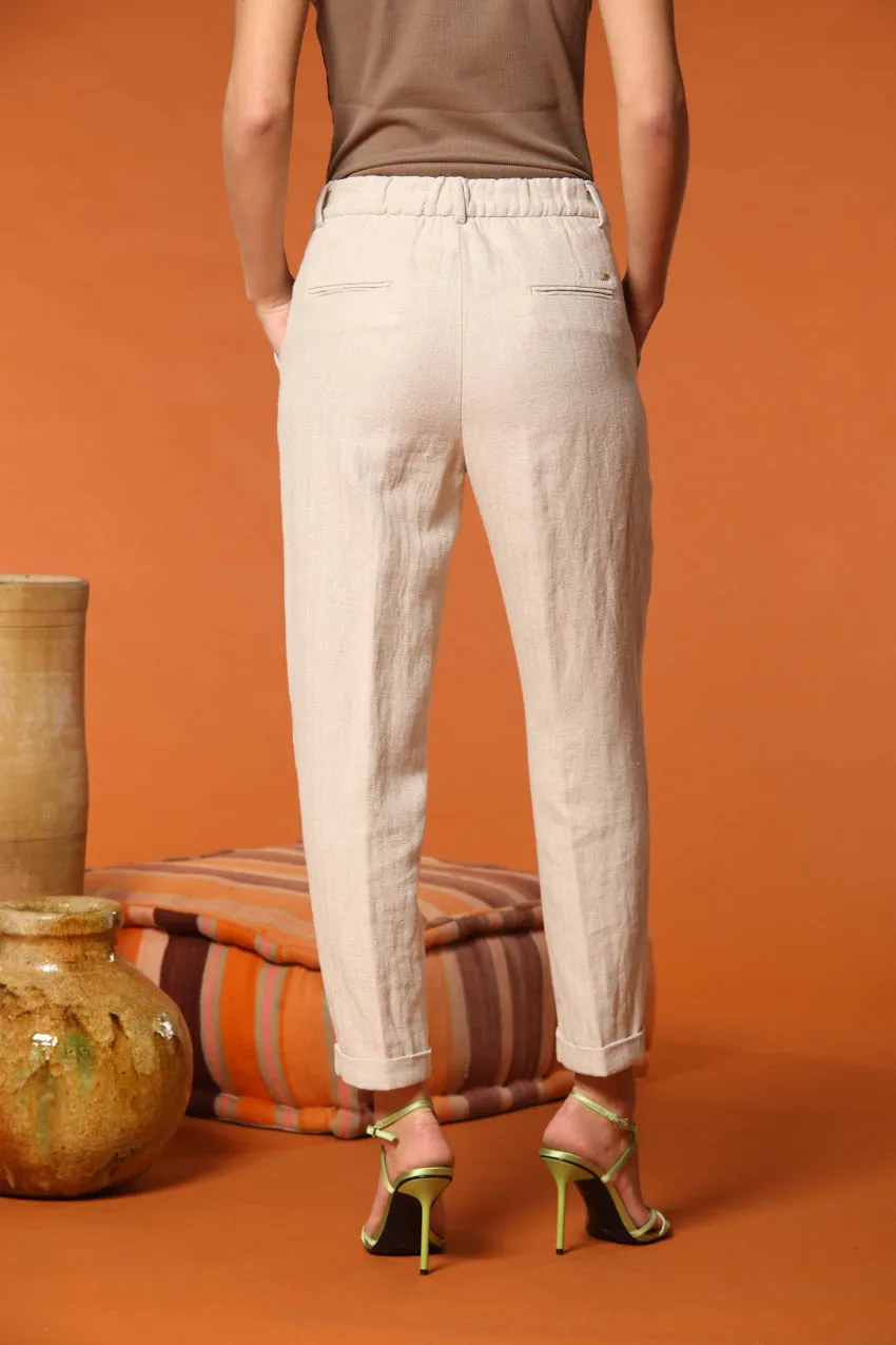 New York Cozy women's chino pants in herringbone linen and cotton blend relaxed fit sold by Mason's product image thumbnail 5