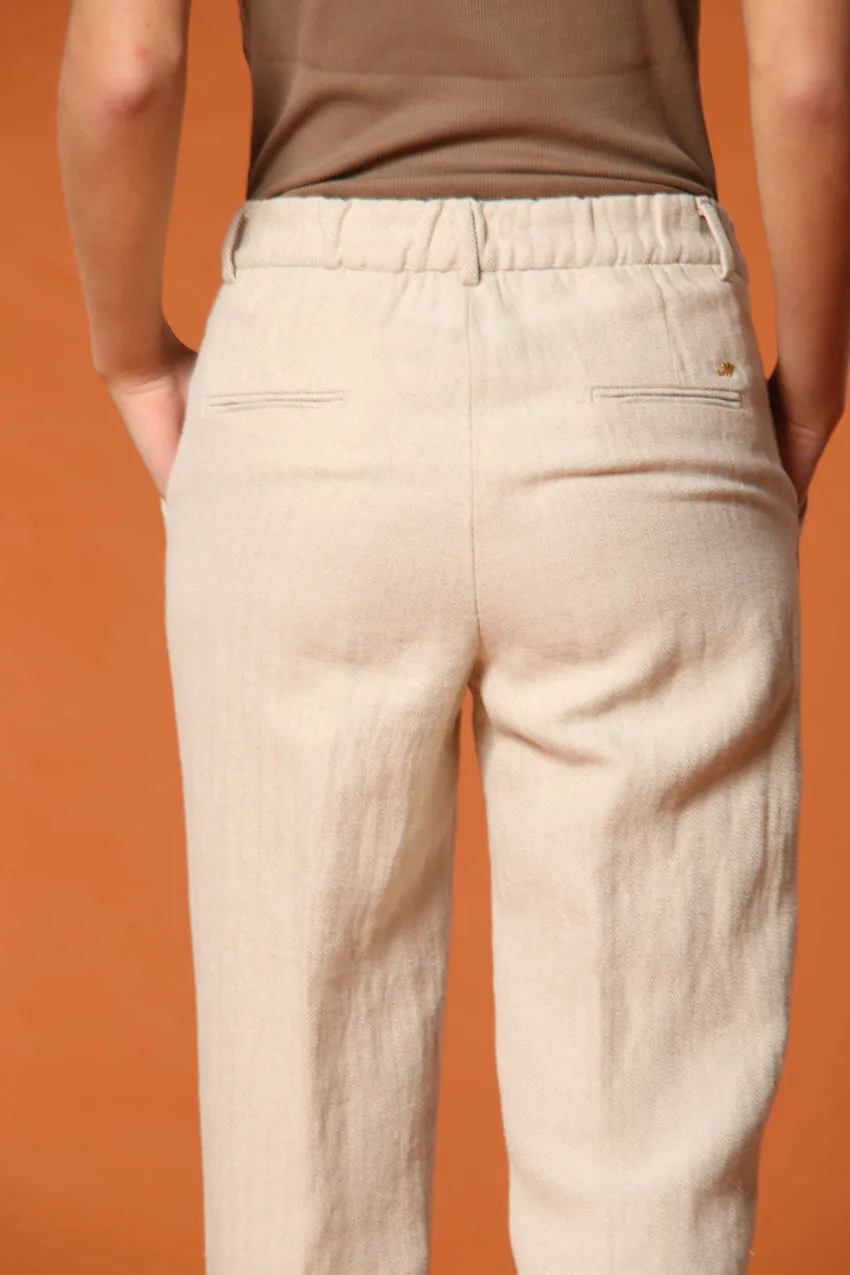 New York Cozy women's chino pants in herringbone linen and cotton blend relaxed fit sold by Mason's product image thumbnail 2