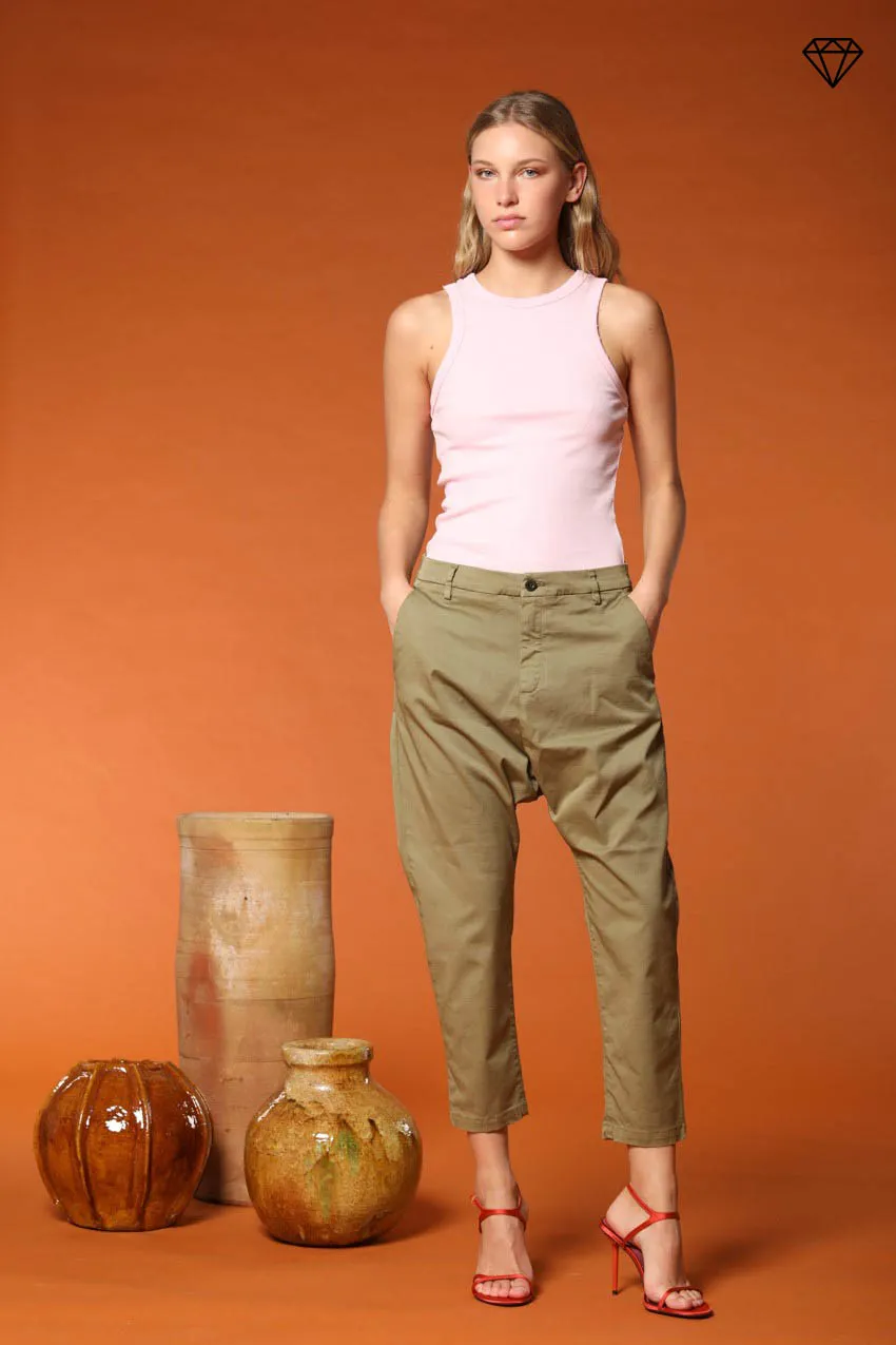Malibu Jogger women's chino pants in gabardine carrot fit ① sold by Mason's