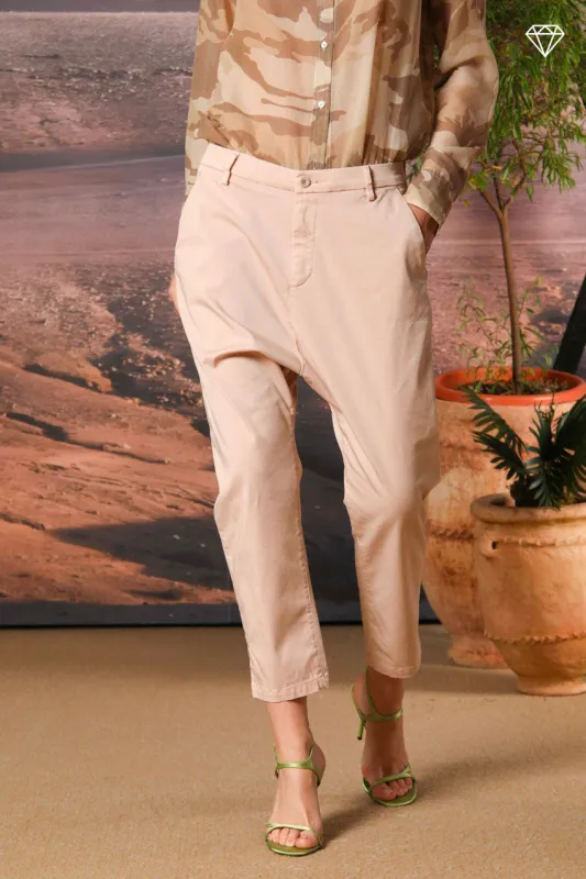 Malibu Jogger women's chino pants in gabardine carrot fit ① sold by Mason's