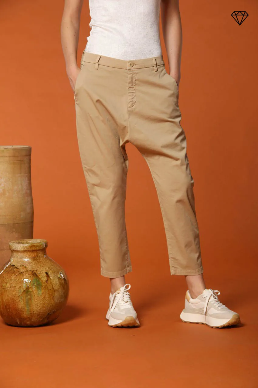 Malibu Jogger women's chino pants in gabardine carrot fit ① sold by Mason's