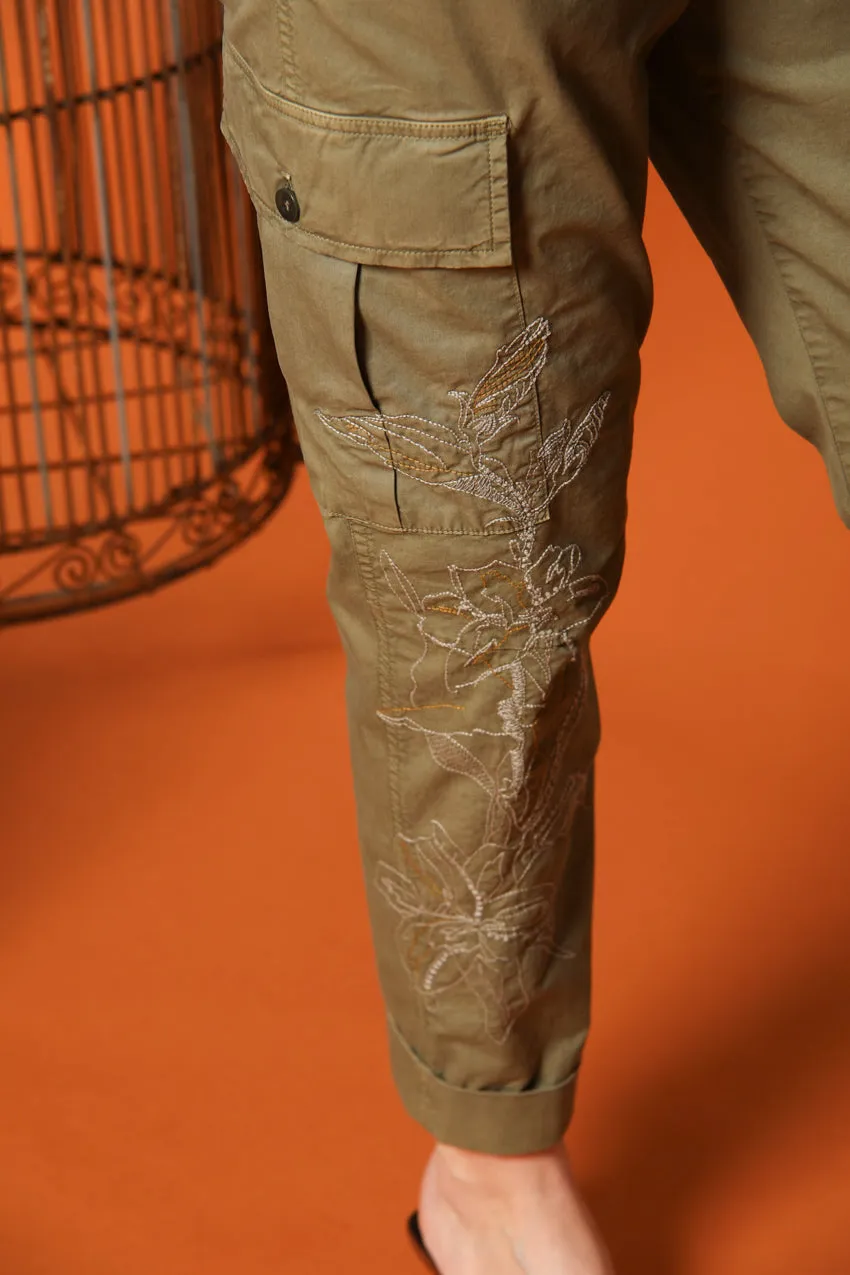 Judy Archivio women's cargo pants stretch cotton twill with embroidery relaxed fit sold by Mason's product image thumbnail 2