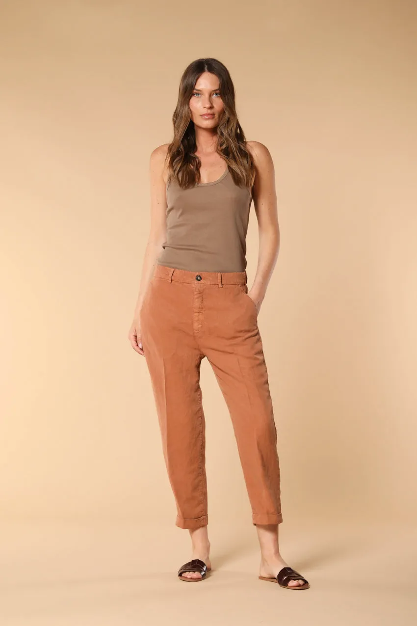 Linda Summer women's chino jogger pants in woven mat fabric relaxed fit sold by Mason's product image thumbnail 3