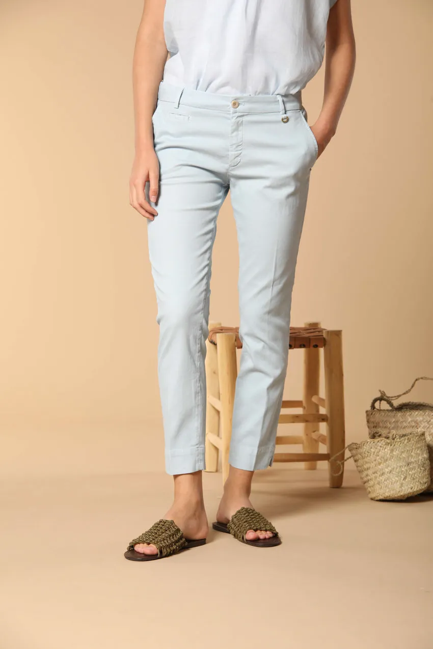 Jaqueline Capri women's chino pants in cotton and tencel piqué slim fit sold by Mason's