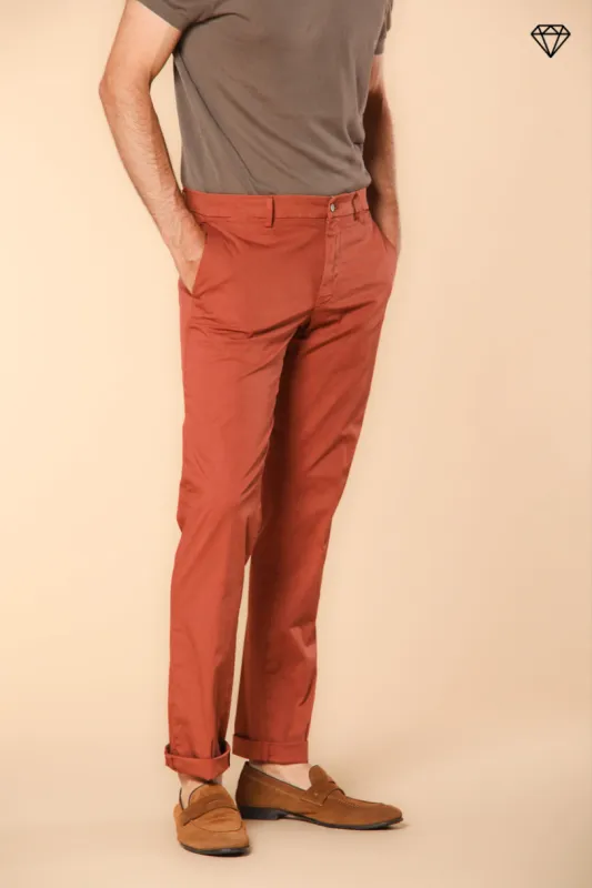 New York men's chino pants in stretch satin regular fit ① sold by Mason's