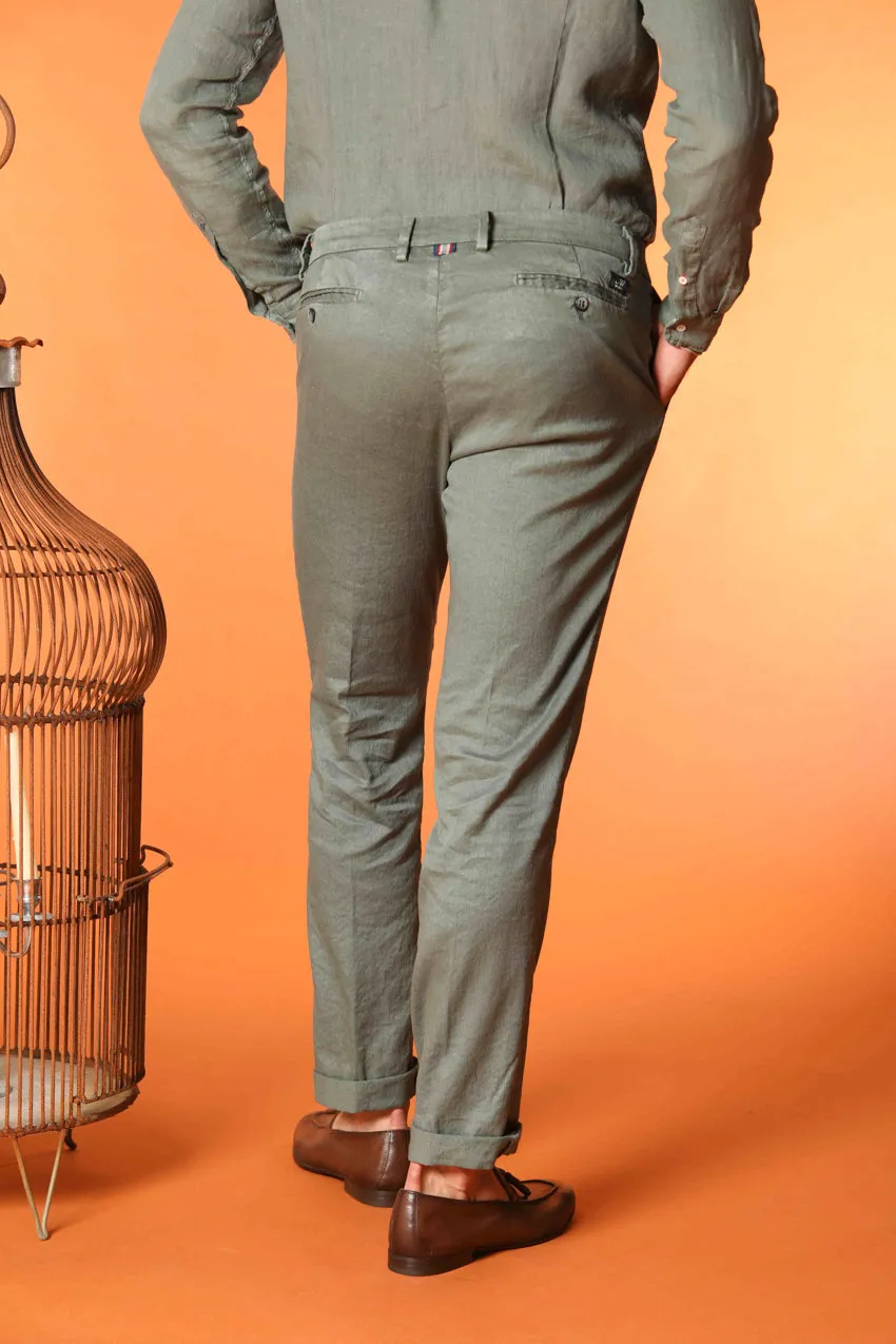 New York men's chino pants in linen and cotton twill regular fit sold by Mason's product image thumbnail 5