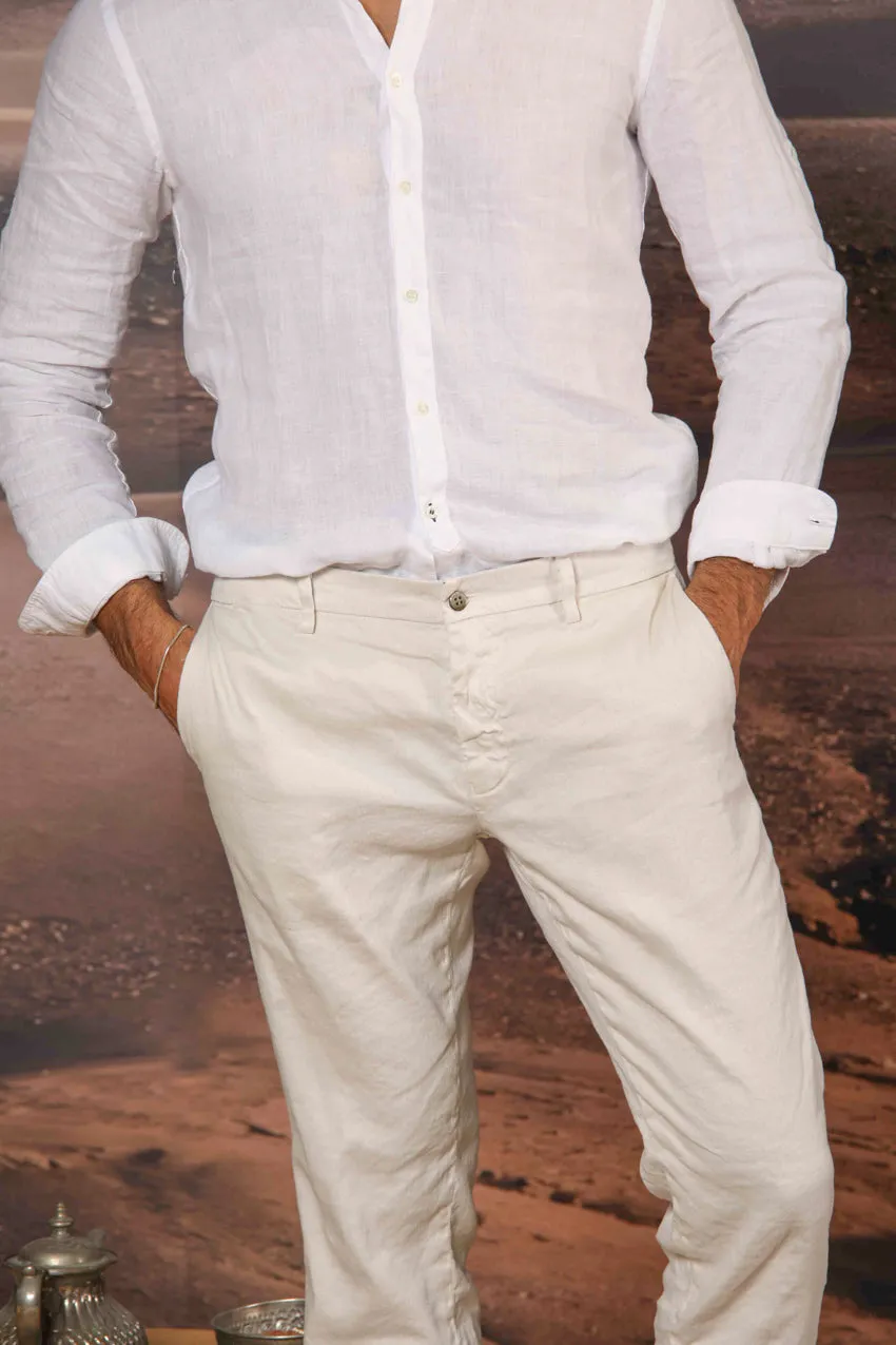 New York men's chino pants in linen and cotton twill regular fit sold by Mason's product image thumbnail 2