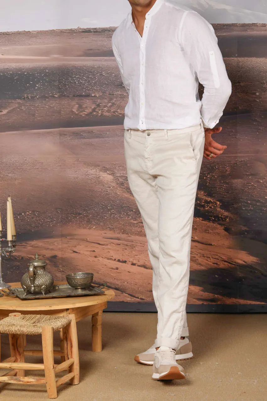 New York men's chino pants in linen and cotton twill regular fit sold by Mason's product image thumbnail 4