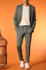 Milano Jogger men's pants in linen and cotton twill extra slim fit sold by Mason's