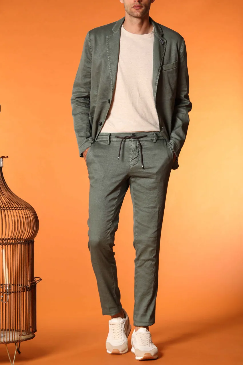 Milano Jogger men's pants in linen and cotton twill extra slim fit sold by Mason's product image thumbnail 3