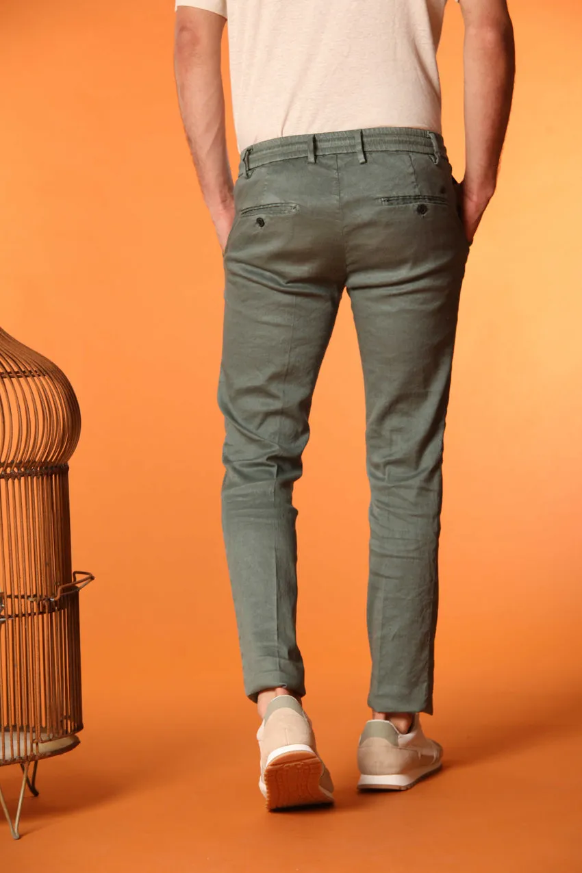 Milano Jogger men's pants in linen and cotton twill extra slim fit sold by Mason's product image thumbnail 5