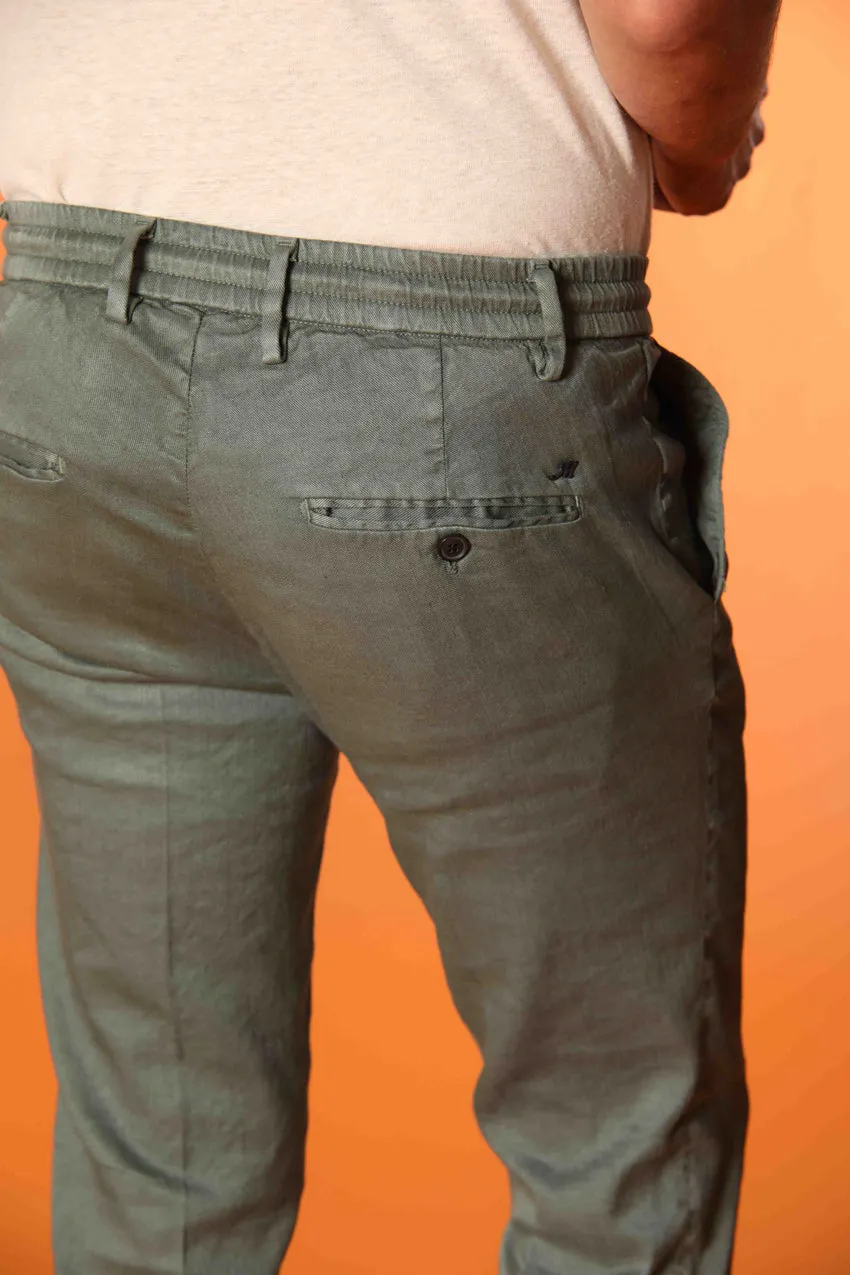 Milano Jogger men's pants in linen and cotton twill extra slim fit sold by Mason's product image thumbnail 2