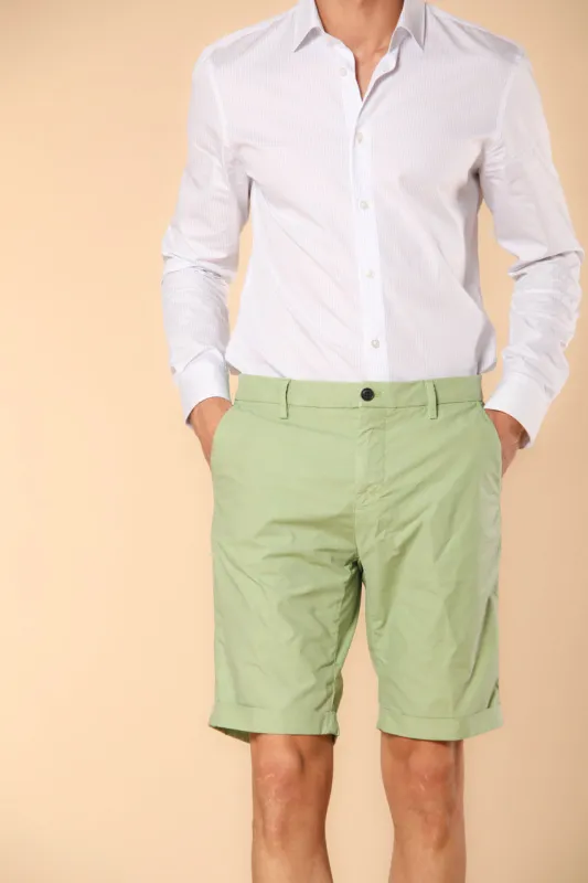 Osaka men's chino bermuda shorts in parachute canvas made of lyocell and cotton carrot fit sold by Mason's