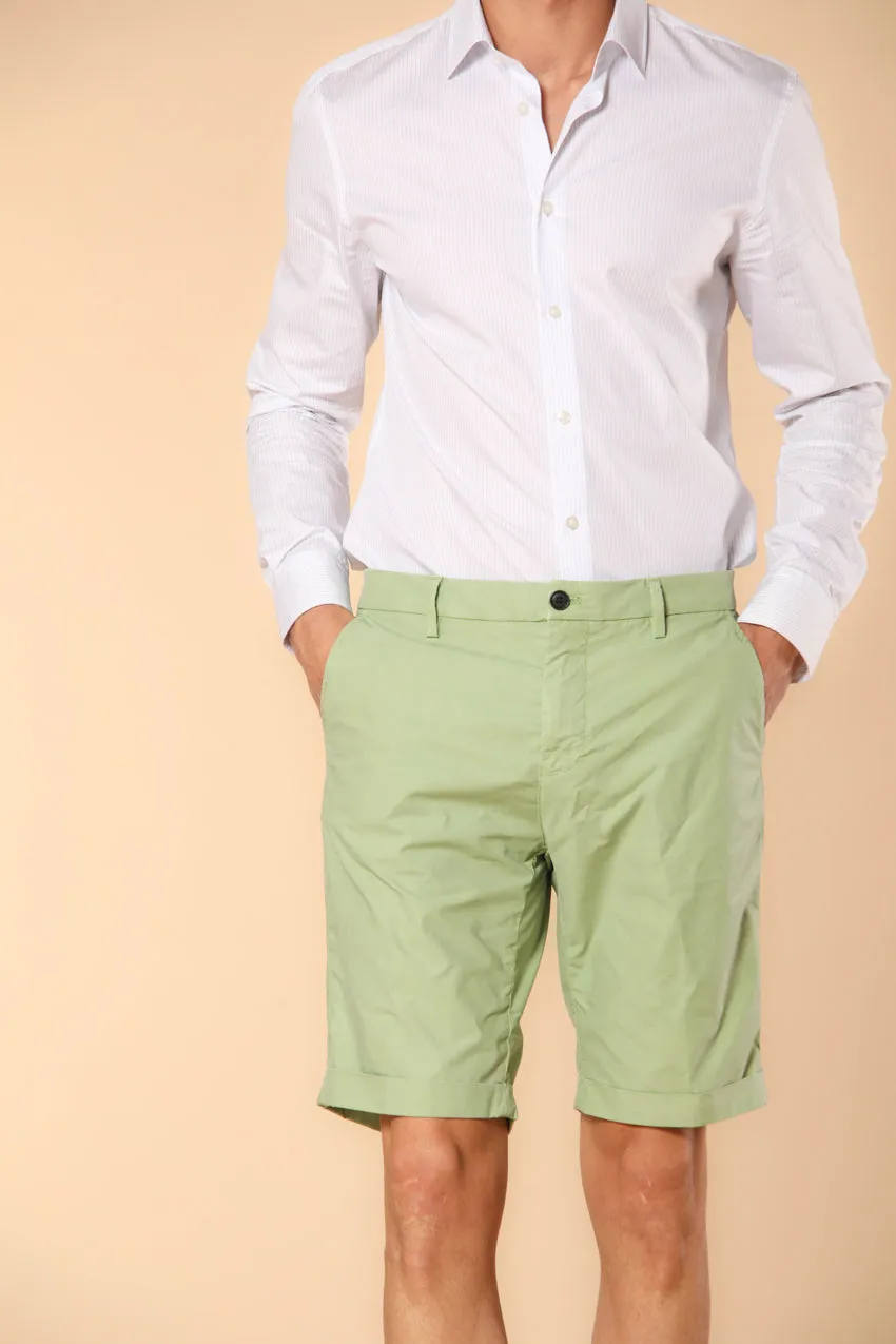 Osaka men's chino bermuda shorts in parachute canvas made of lyocell and cotton carrot fit sold by Mason's
