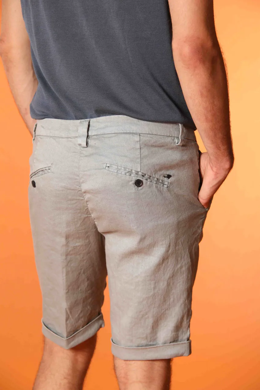 Osaka 1-Pinces men's chino bermuda shorts in linen-cotton twill carrot fit sold by Mason's product image thumbnail 4