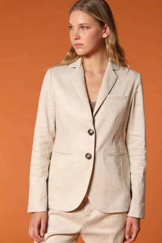 Helena women's blazer in mixed linen and cotton canvas sold by Mason's