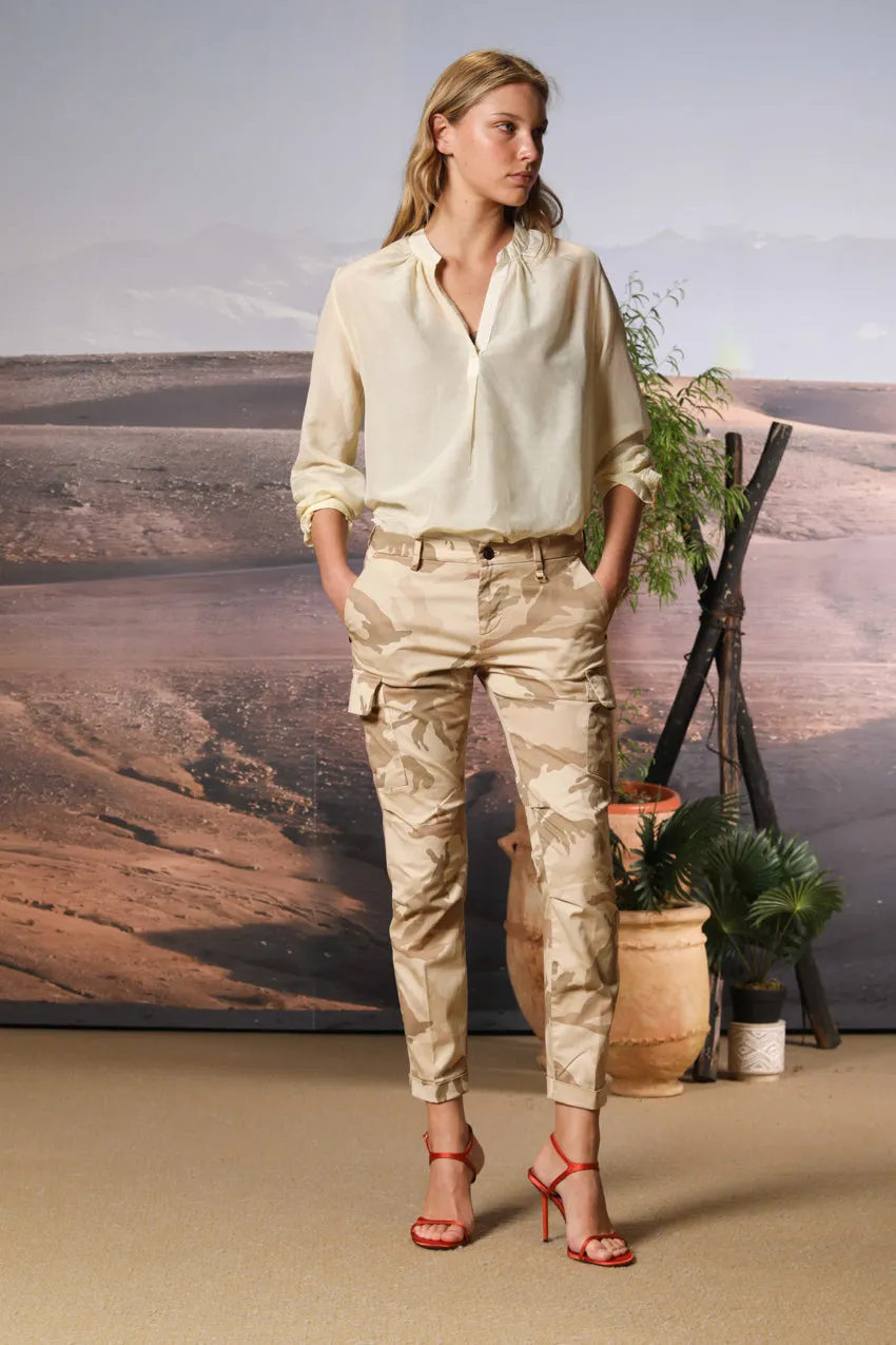 Adele women's long-sleeve shirt in muslin cotton-silk blend sold by Mason's product image thumbnail 3