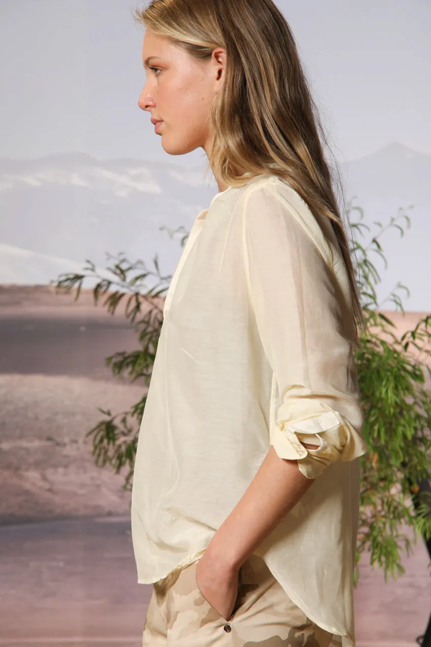 Adele women's long-sleeve shirt in muslin cotton-silk blend sold by Mason's product image thumbnail 4