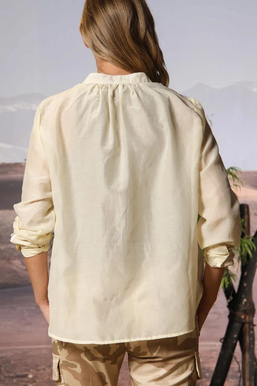 Adele women's long-sleeve shirt in muslin cotton-silk blend sold by Mason's product image thumbnail 5