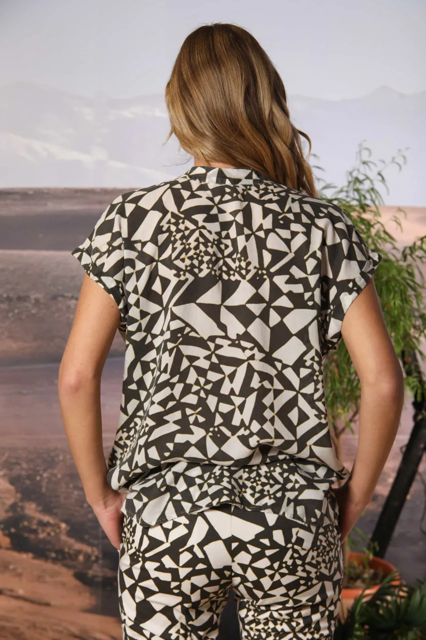 Adele MM women's short-sleeve shirt in tencel with geometric print sold by Mason's product image thumbnail 5