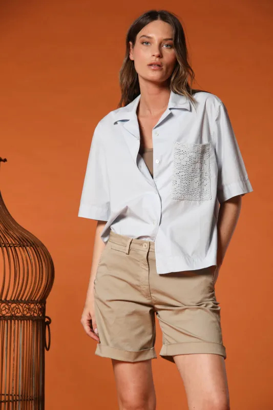 Florida women's short-sleeve shirt in poplin sold by Mason's