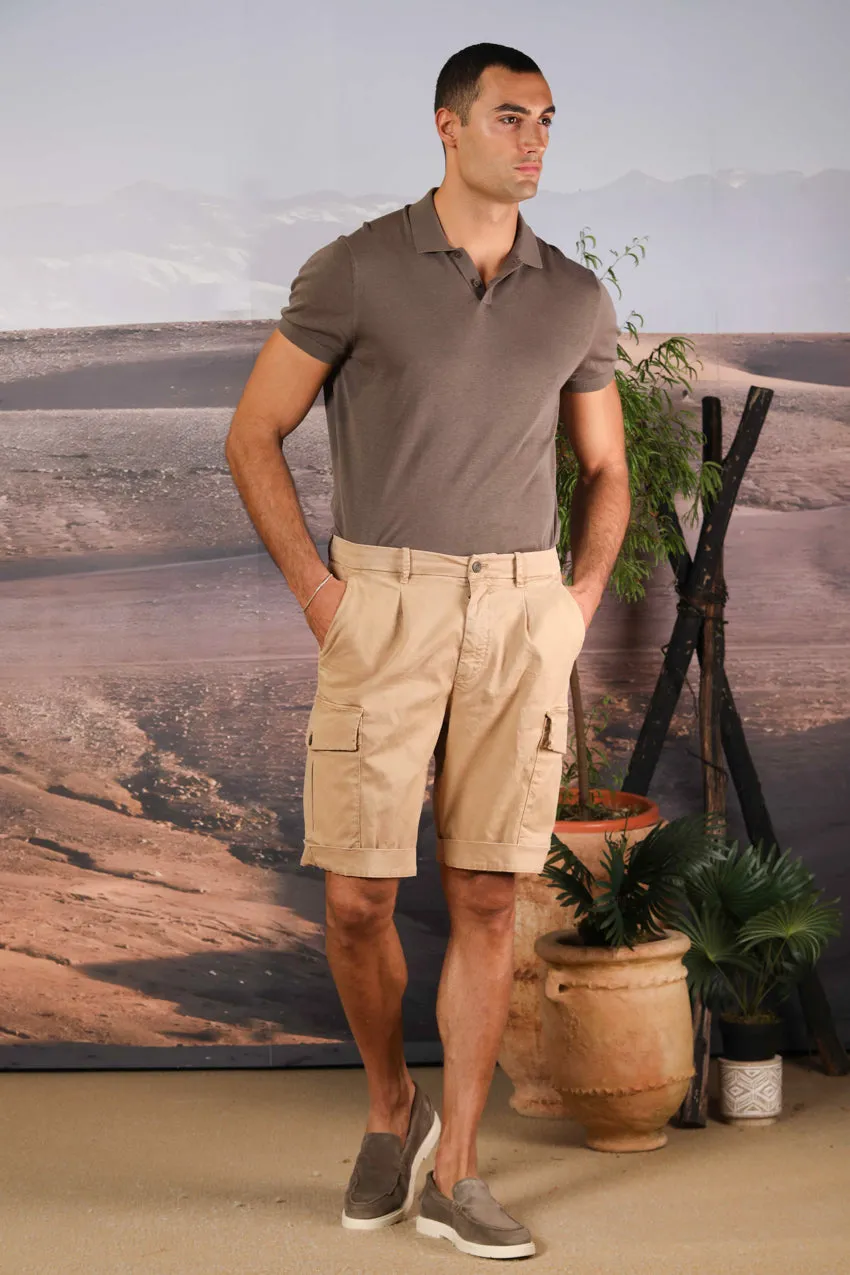 Cargo 22 men's cargo bermuda shorts in stretch cotton-silk gabardine Relaxed fit sold by Mason's product image thumbnail 3