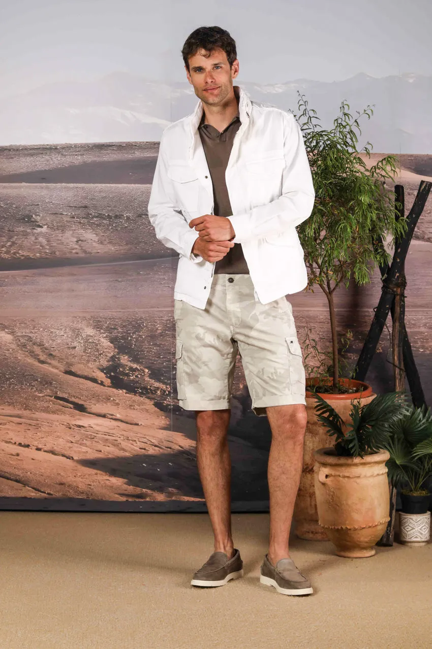 Chile men's cargo bermuda shorts in cotton with camou pattern slim fit ① sold by Mason's product image thumbnail 3