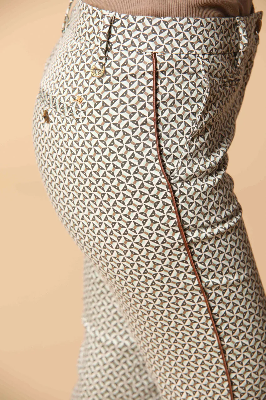 New York Slim women's chino pants in satin with geometric pattern slim fit sold by Mason's product image thumbnail 2