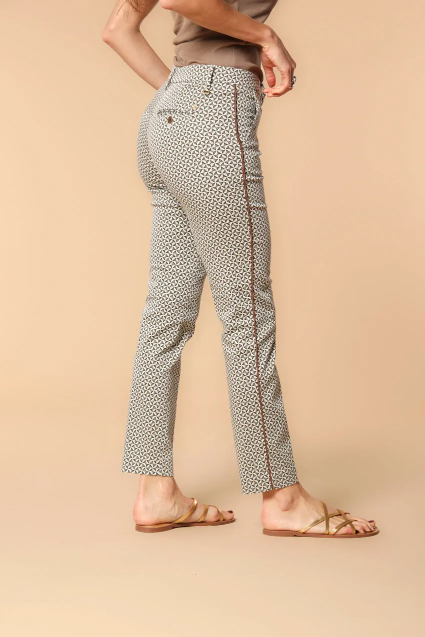 New York Slim women's chino pants in satin with geometric pattern slim fit sold by Mason's product image thumbnail 3