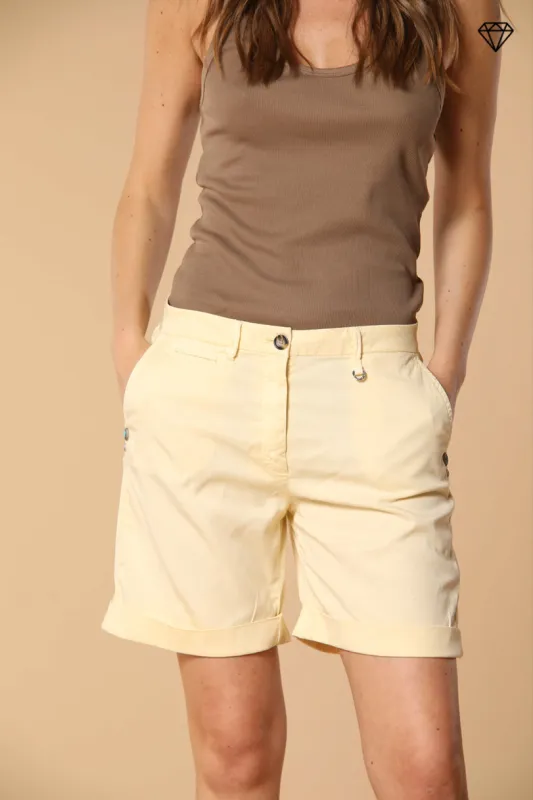 Jaqueline women's Chino Bermuda shorts in Gabardine with stud details Slim Fit ① sold by Mason's