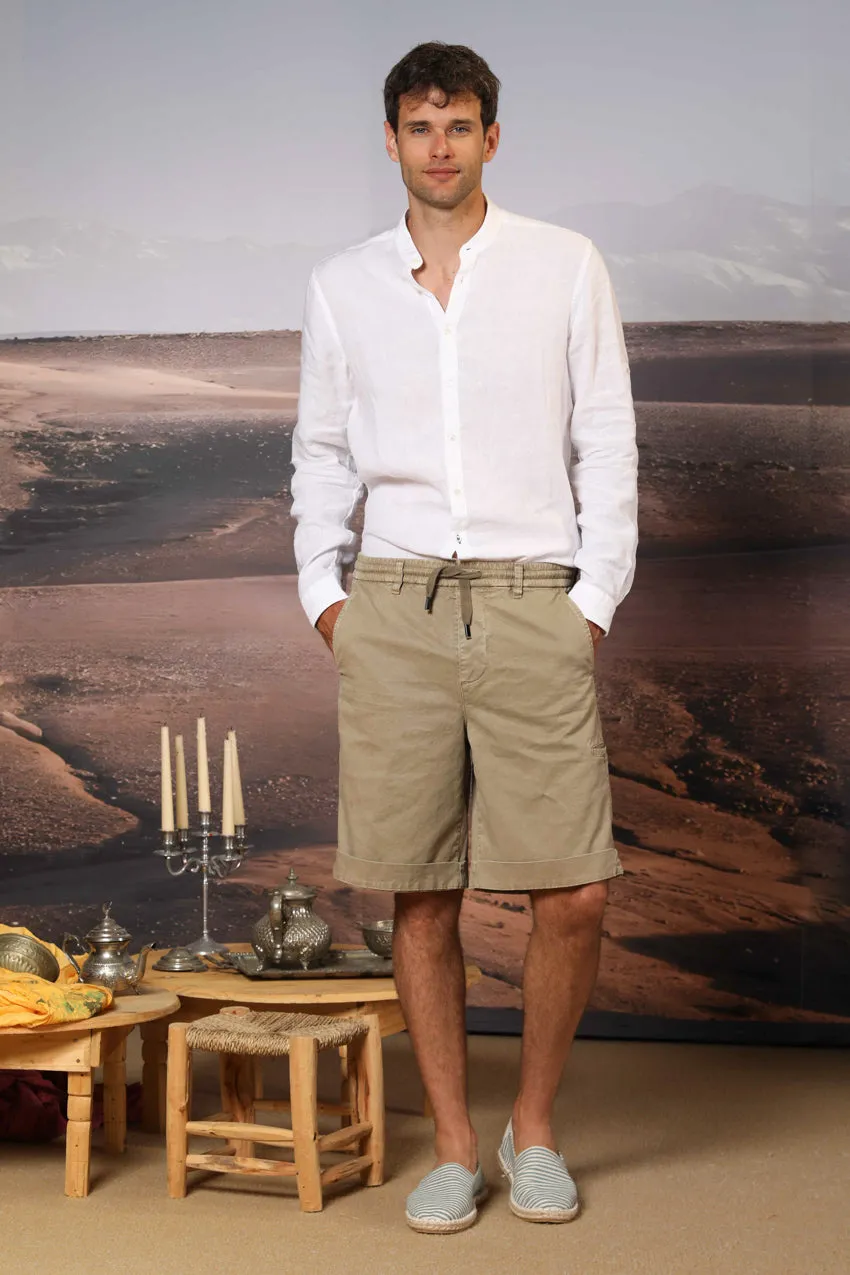 Khinos M74 men's chino bermuda in stretch cotton and silk twill relaxed fit sold by Mason's product image thumbnail 5