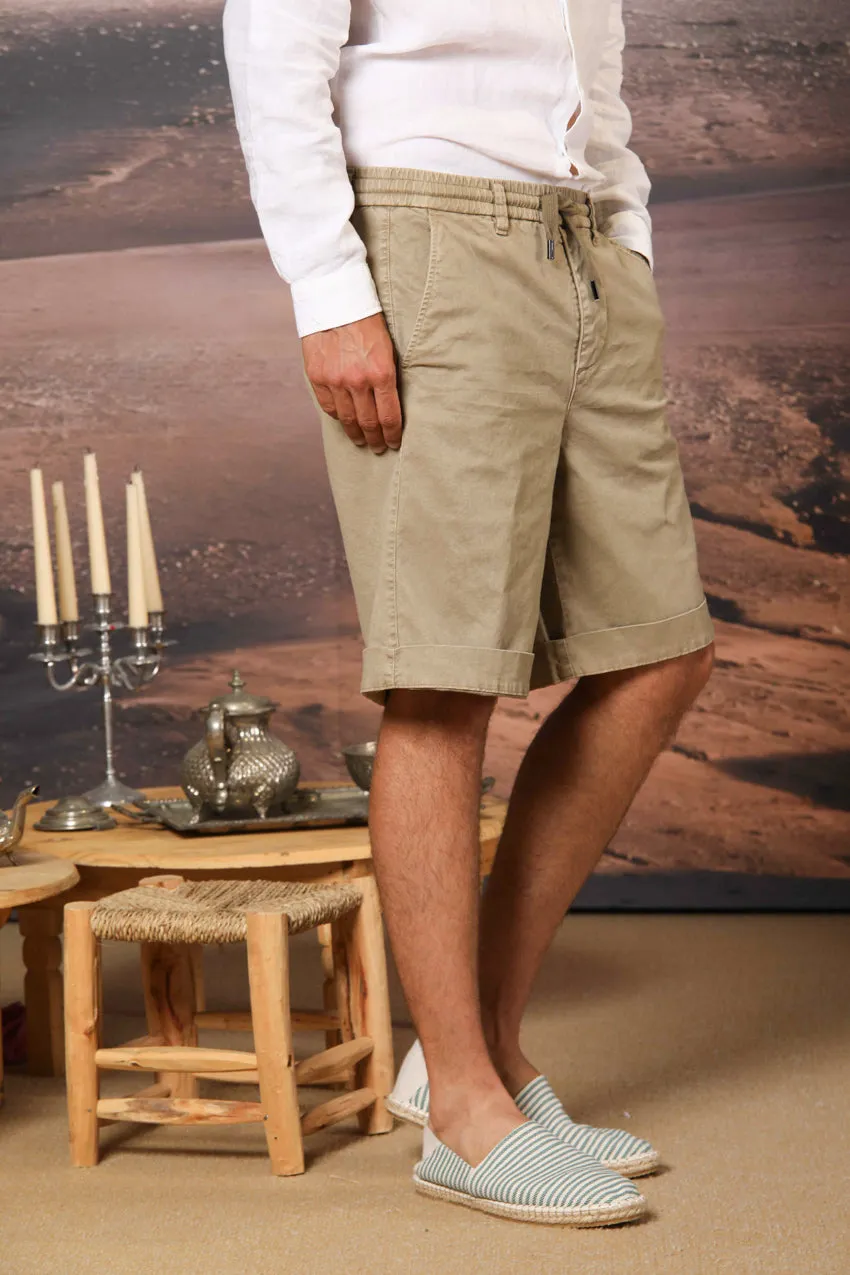 Khinos M74 men's chino bermuda in stretch cotton and silk twill relaxed fit sold by Mason's product image thumbnail 2