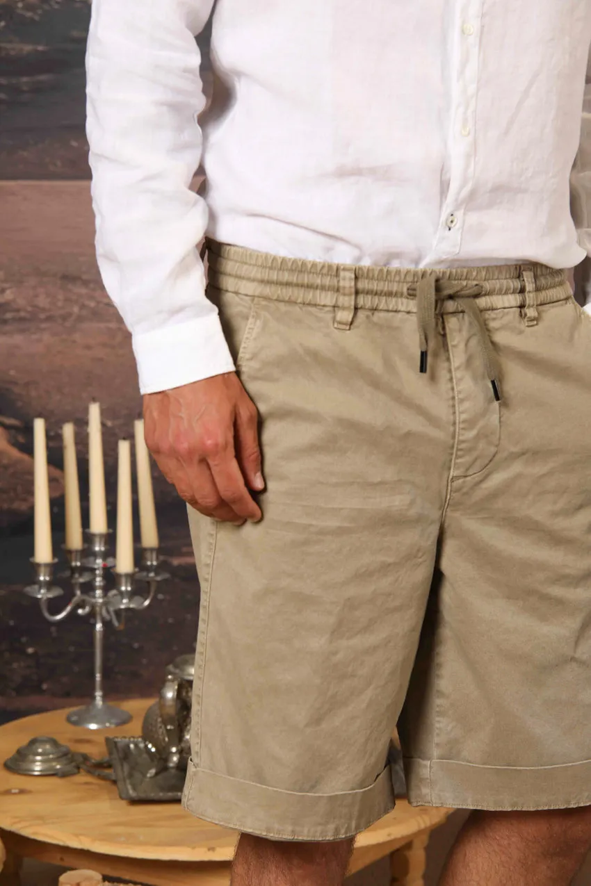 Khinos M74 men's chino bermuda in stretch cotton and silk twill relaxed fit sold by Mason's product image thumbnail 3