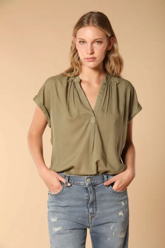 Adele MM women's short-sleeve shirt in tencel sold by Mason's