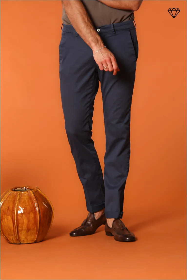 Torino men's chino pants in fine cotton and lyocell tricot slim fit ① sold by Mason's