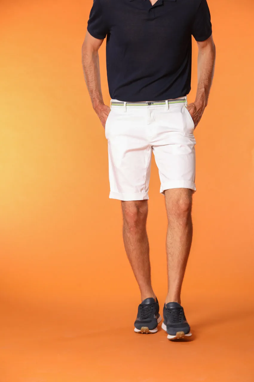 Milano Start men's chino bermuda shorts in stretch satin, slim fit sold by Mason's
