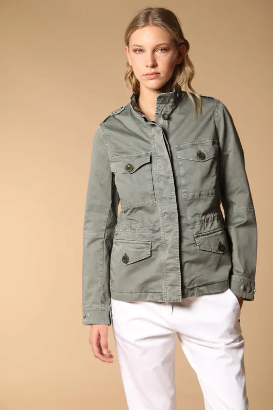 Eva women's field jacket in twill with studs sold by Mason's