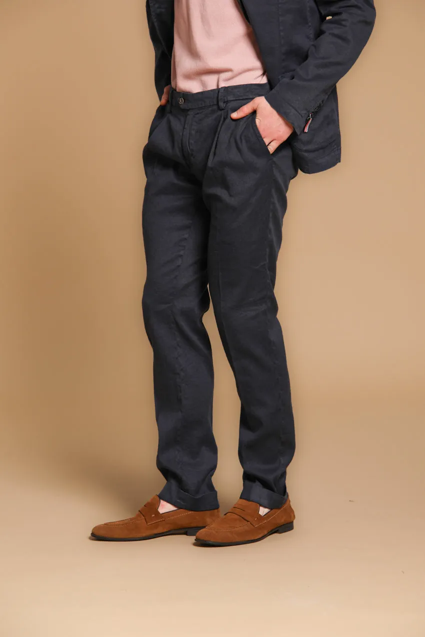 New York Time 1 Pinces men's chino pants in linen and cotton twill regular fit sold by Mason's product image thumbnail 4